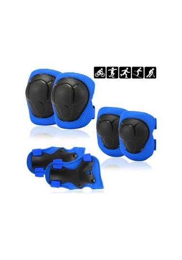 Hallow-çocuklar Diz Pedleri Set 6 İn 1 Koruyucu Dişli Kiti Y12573bl