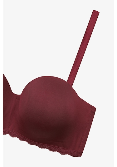 Kadın Dolgusuz Mikro Straplez Sütyen 80516 Bordo Bordo