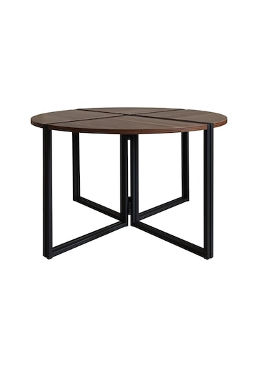 Wrkspc Vidasız Kolay Kurulum Yonca Yuvarlak Zigon Sehpa - Ceviz