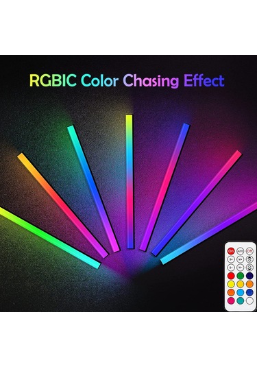 Shineyee Rgb Işıklı Klavye Ambiyans Lambası, Ses Tespiti Ve Interaktif Fonksiyon, İki Renkli Isı + Rgb Renkleri, Kumanda İle Kontrol Edilebilir, 2'li Paket Siyah