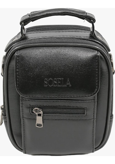 Sosela 45-3019 Siyah Orta Boy Erkek El Çantası - Sıyah Siyah