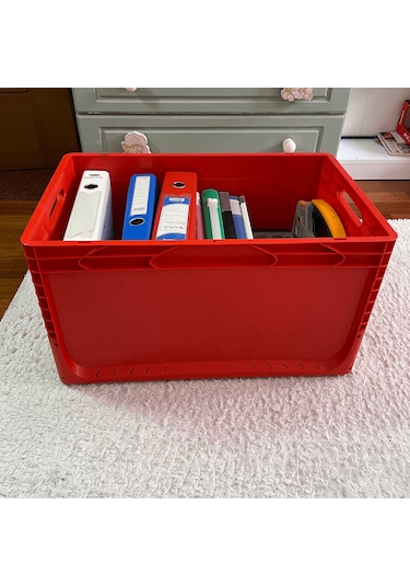 Alpbx 1.kalite Kırmızı Plastik Kasa 60x40x32 Cm - Kutu 65 Litre