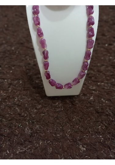 Mor Kesmeşeker Desenli Kolye Mor