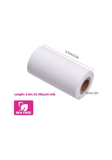 Yaleker Termal Kağıt 57x30mm Koyu Pembe Baskı 5 Yıl Saklama Süresi 3'lü Paket Bpa'sız Beyaz