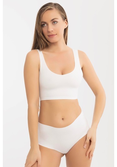 Kadın Yüksek Bel Basic Dikişsiz Lazer Kesim Külot 3'lü Paket Renkli Çok Renkli 2