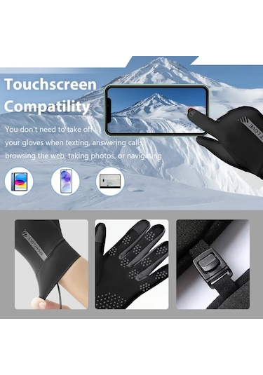 Fochsia Usb Isıtmalı Eldiven 3 Seviye Sıcaklık Kontrolü Dokunmatik Uyumlu Siyah