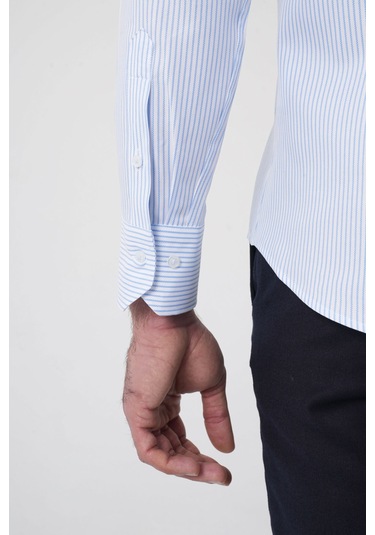 Bisse Erkek Uzun Kollu Mavi Desenli Regular Fit Gömlek Gmczg252054 C35 Mavi