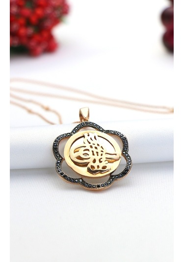 Tuğra Model Onix Taşlı Gümüş Kolye