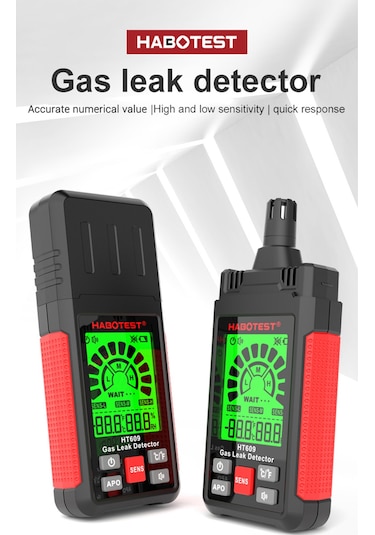 Lepmerk Habotest Ht609 Gaz Kaçak Dedektörü Lcd Ekranlı Yanıcı Siyah Kırmızı