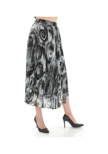 Soralline Kadın Etek 786 Sifon Empirme Gri