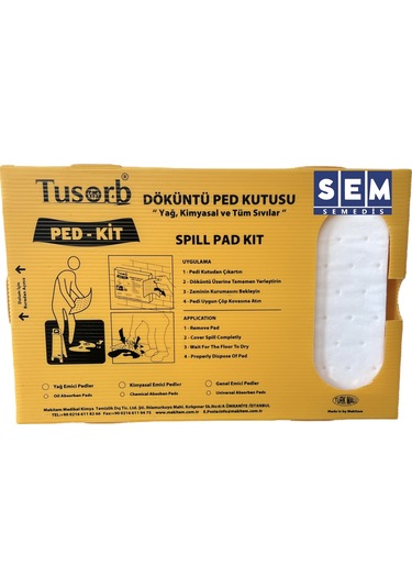 PED-KİT YAĞ VE KİMYASAL DÖKÜNTÜ TEMİZLEME PED 20'li  ( renk: bey