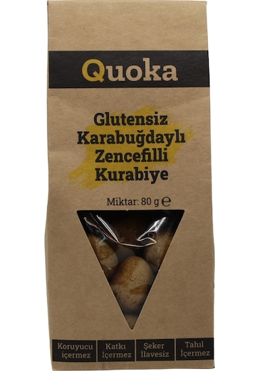 Quoka Glutensiz Rafine Şekersiz Zencefilli Kurabiye 80 G