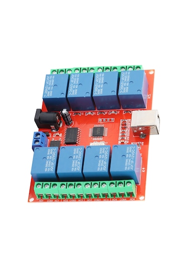 Gajeena 12v 8 Kanal Usb Kontrolcü Röle Modülü - Pc Akıllı Anahtar, Sabit Bağlantı, Plug & Play, 10a Kapasite
