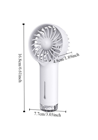 Mini Taşınabilir El Tipi Vantilatör, Şarj Edilebilir Küçük Vantilatör Beyaz,