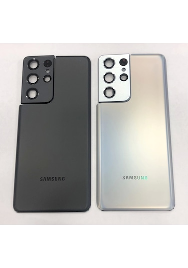 Samsung Uyumlu G998b Galaxy S21 Ultra Arka Kapak Pil Kapağı Full Siyah