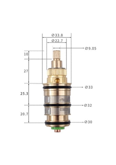 Duş Bataryası İçin Değiştirilebilir Termostatik Kartuşlu Pirinç Tamir Takımı