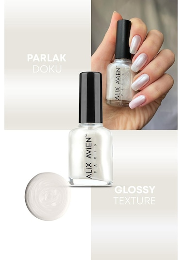 Alix Avien Sedefli Beyaz Oje 28 Yüksek Pigmentli Uzun Süreli Kalıcılık Hızlı Kuruma Nail Lacquer 28