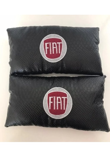 Fiat Nakışlı Egea Linea Deri 1 Çift Boyun Yastık Ve 1 Çift Kemer Diğer