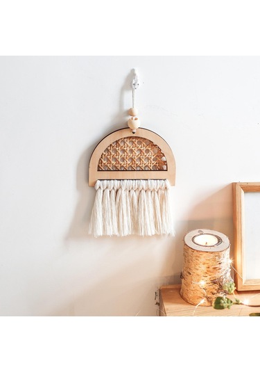 Homyl Kreş Odası Için Püsküllü Bambu Dokuma Duvar Asma Kolye