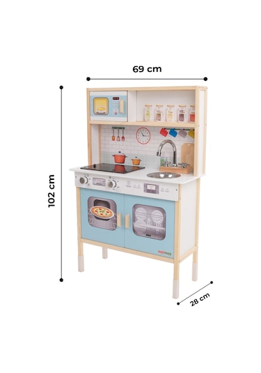 Ledli Ahşap Oyuncak Mutfak ~ Montessori Mutfak - Çocuk Mutfağı - Hediye Halı DBG102