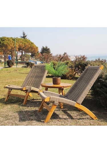 Beylerbeyi Ahşap Bahçe Balkon Sandalyesi -Kestane Ahşap