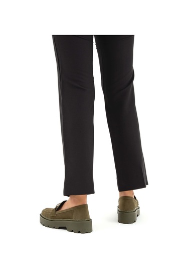 Tamer Tanca Kadın Vegan Haki Süet Loafer Ayakkabı 817 0890 Bn Ayk Sk22/23 Hakı Suet Haki