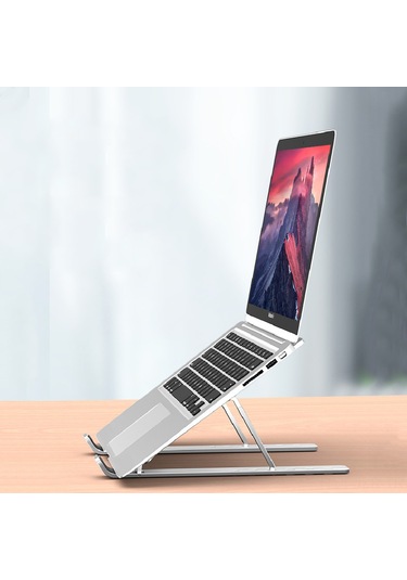 Geeroyoo Alüminyum Dizüstü Bilgisayar Tutucu, 6 Seviye Yükseklik Ayarı, Isıtma Önleyici, Ergonomik, Taşınabilir Ve Katlanabilir Masaüstü Tutucu
