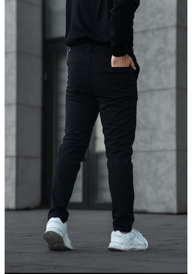 Klasik Erkek Jagger Pantolon Klasik Duble Paça Detaylı Jogger Likralı Erkek Kumaş Pantolon