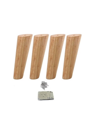 Ahşap Mobilya Ayakları - Ahşap Mobilya Ayakları - 4 Ahşap Mobilya Ayağı - 15 Cm Masif Konik - Ahşap Bank Ayakları - Yedek Mobilya Diğer