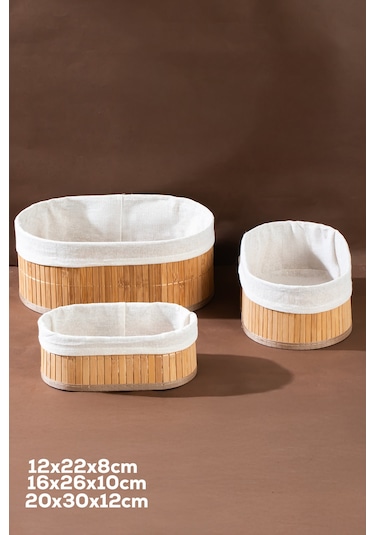 Posima 2082 Oval 3lü Pinterest Sepet Bambu Sepet Seti Dekoratif Banyo Mutfak Düzenleyici Organizeri Hasır