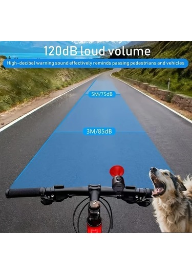 Xuweiwei 120db Yüksek Sesli Köpek Havlama Hornu - Pil İle Çalışan Siyah Bisiklet Zili, Taşınabilir Ve Kolay Montaj