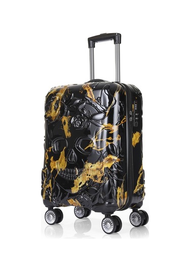 Ççs 5217 Kuru Kafa Polikarbon 3 Lü Valiz Seti-alevli Siyah