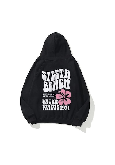 Hırsch Unisex Siesta Beach Sweatshirt Siyah