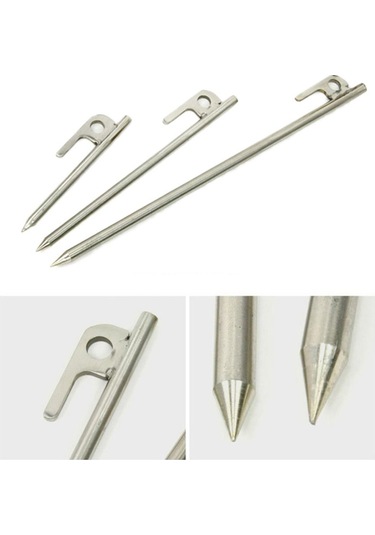 Homyl 5 Parça Ağır 304 Paslanmaz Çelik Kamp Tente Çadır 20-santimetre Gümüş