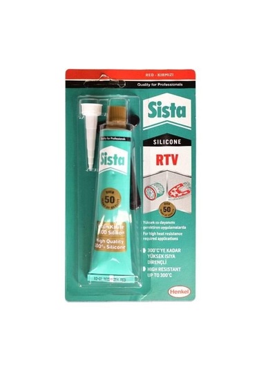 Sista Sıvı Teflon Sıvı Conta 300 Derece Dayanır Kırmızı 50 Gr