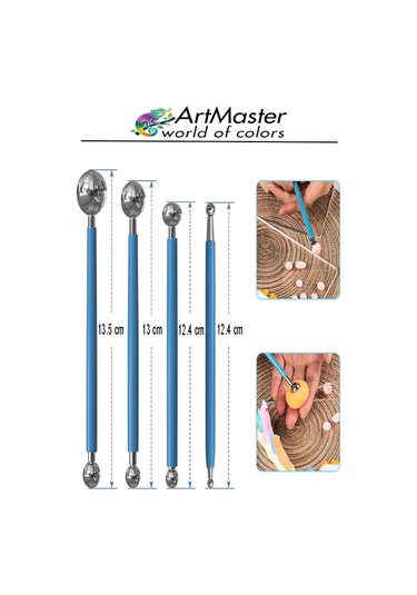 Top Uçlu Seramik Ve Kil Modelleme Seti 4 Lü 1 Paket Pasta Şekil Verme Ve Modelleme Şeker Hamuru Şekillendirme Pasta