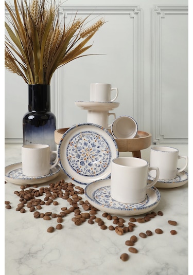 Keramika Sapphire Nordic Kahve Takımı 12 Parça 6 Kişilik 22743-44