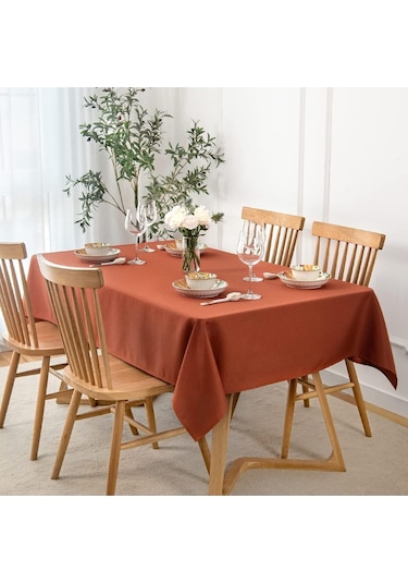 Sıvı Geçirmez Dertsiz Masa Örtüsü Kiremit