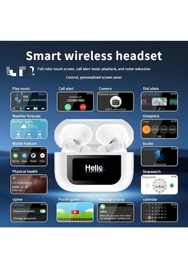 Anc+enc Dokunmatik Ekranlı Bluetooth Kulaklık İos Android Tüm Telefonlara Uyumlu Kulaklık Bt
