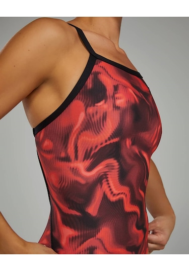 Tyr Durafast Elite Women's Diamondfit Swimsuit - Waveform Kırmızı