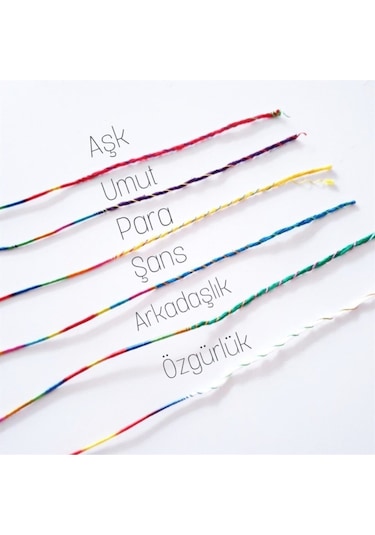 Ip Şans Bilekliği Hepsinden Birer Tane | 6 Adet Çok Renkli