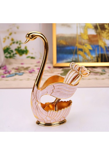 Tenfowee Şık Kuğu Desenli Çay Kaşığı Seti - Pratik Ve Dayanıklı Mutfak Aksesuarı