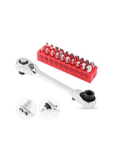 Çift Hızlı Soket Cırcır Anahtarı Rod Tornavida 14 Inch