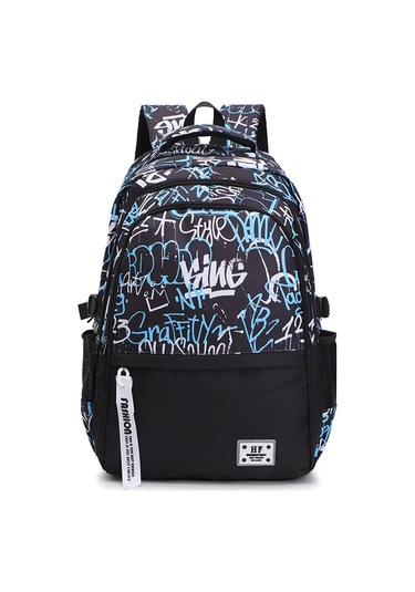 Graffiti Baskı Genç Erkek Okul Çantaları Yüksek Ortaokul Açık Vizon
