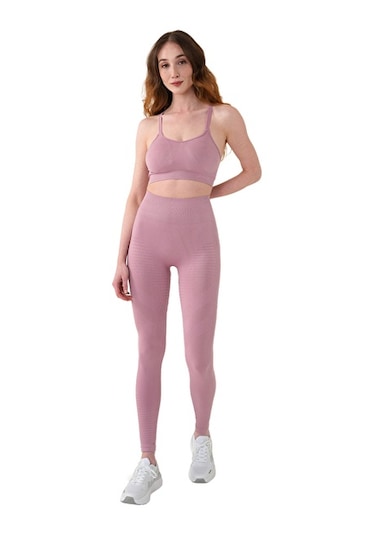 Musclecloth Nova Seamless Desenli Push-up Tayt Pembe