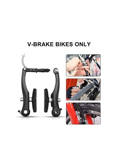 Ebitda 2 Çift Sessiz V-fren Bisiklet Fren Pabuçları Siyah, Kavisli Tasarım, Aşınma Dayanıklı Siyah
