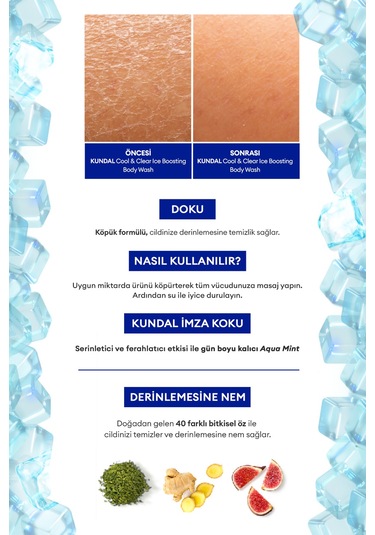 Kundal Arındırıcı Ferahlatıcı Vücut Şampuanı Cool Refreshing Body Wash Aqua Mint 500 ML