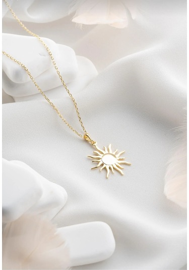 Gold Renk Güneş Model Kolye Altın