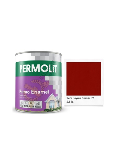 Permolit Enamel Sentetik Yağlı Boya Bayrak Kırmızı 2.5 Lt. 2.5 L