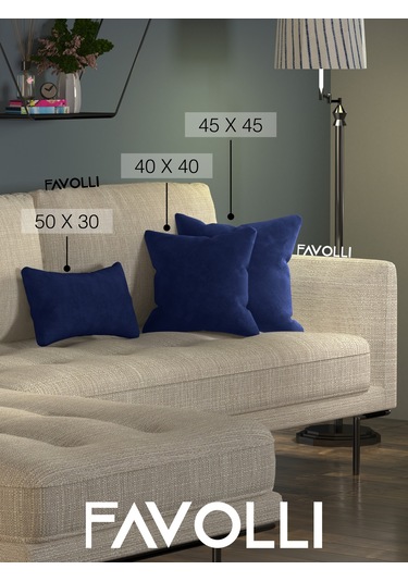 Kadife Dokulu Körfez Mavisi Kırlent Kılıfı Dream Serisi Punch Için Uygun Gizli Fermuar Körfez Mavisi